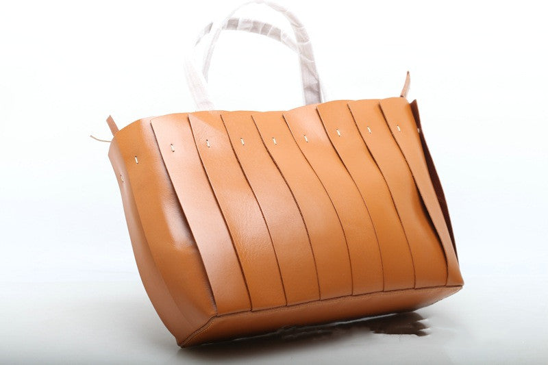 Classic Handcrafted Leather Tote Purse for Women woyaza