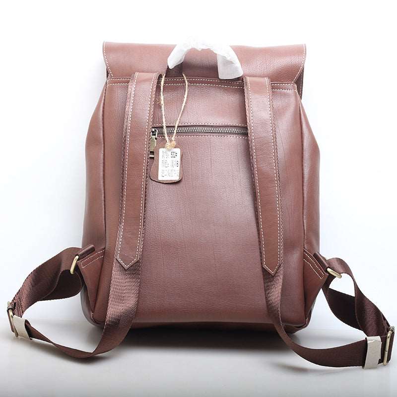 Elegant Leather College Backpack Woyaza