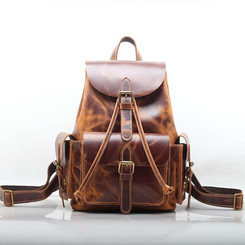 Fine Leather Vintage Backpack Woyaza