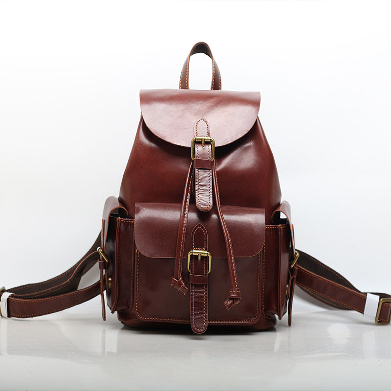 Premium Vintage Leather Schoolbag Woyaza