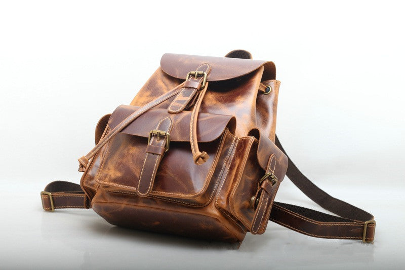 Retro Style Ladies Leather Backpack Woyaza