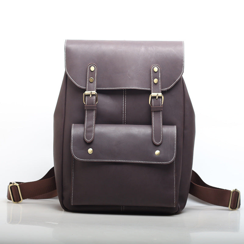 Luxurious Leather College Backpack Woyaza