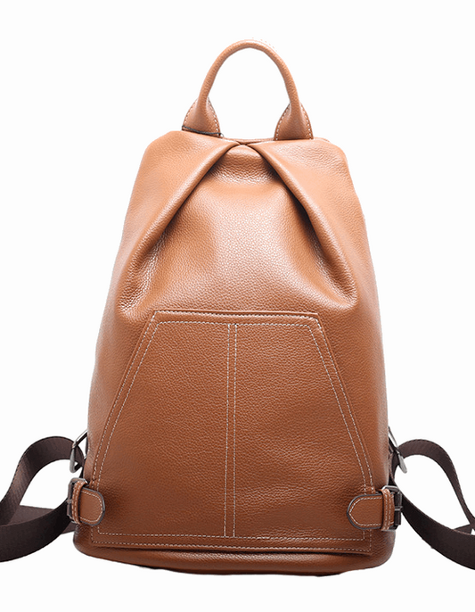 Vintage Leather Backpack Travel woyaza