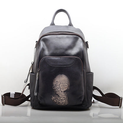 Classic Elegance Leather School Backpack Woyaza