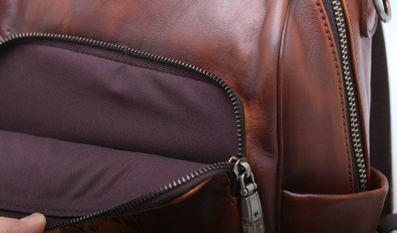 Exquisite Leather Travel Rucksack Woyaza