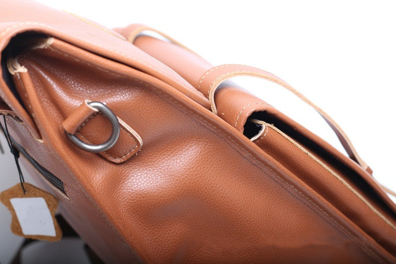 Premium Leather Student Backpack Woyaza