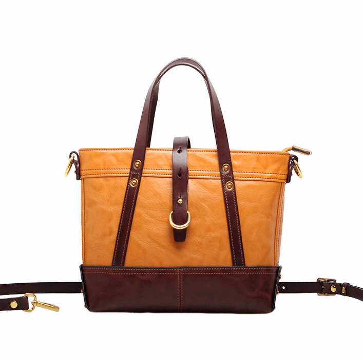 Vintage Leather Tote Bag for Women woyaza