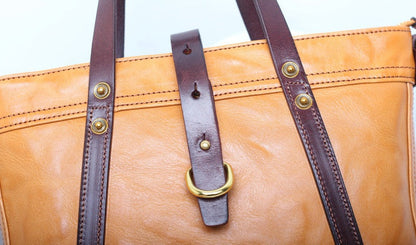 Genuine Leather Vintage Crossbody Tote woyaza