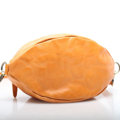 Sophisticated Oval Leather Crossbody Handbag Woyaza
