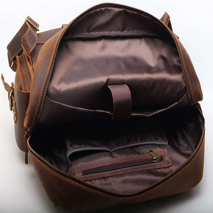 Stylish Men's Leather Backpack with Roomy Laptop Compartment woyaza