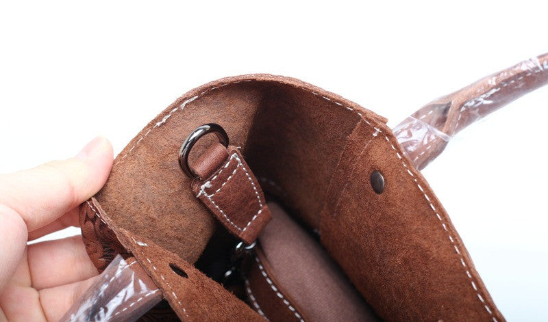 Vintage Style Single Shoulder Handbag with Textured Finish woyaza