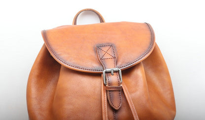 Sophisticated Leather College Backpack Woyaza