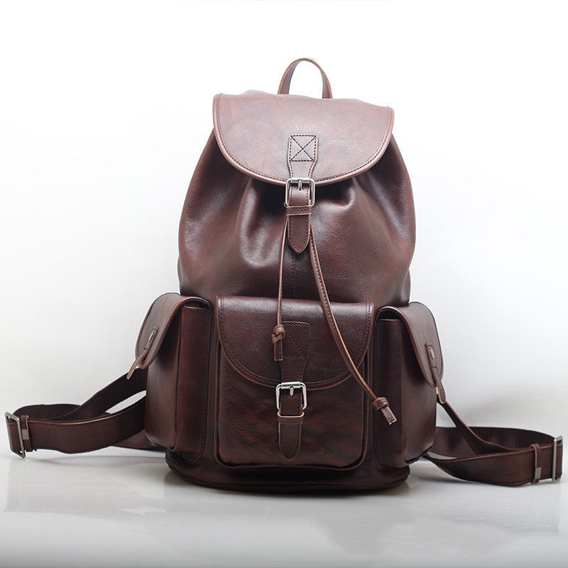 Fashionable Leather Leisure Backpack Woyaza
