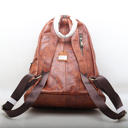 Stylish Leather College Backpacks for Women woyaza