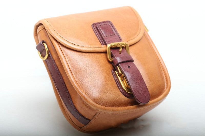 Classic Color-blocking Leather Crossbody Bag for Women woyaza