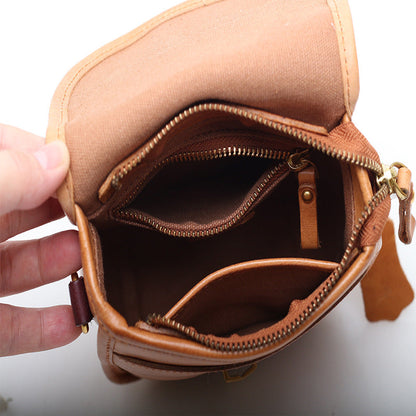 Chic Color-blocked Leather Crossbody Bag for Ladies woyaza