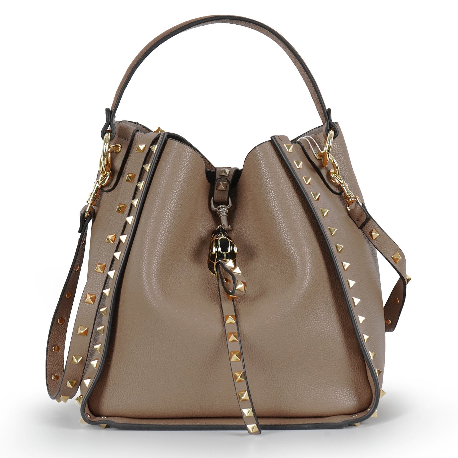 Sophisticated Tote adorned with Chic Rivet Details woyaza