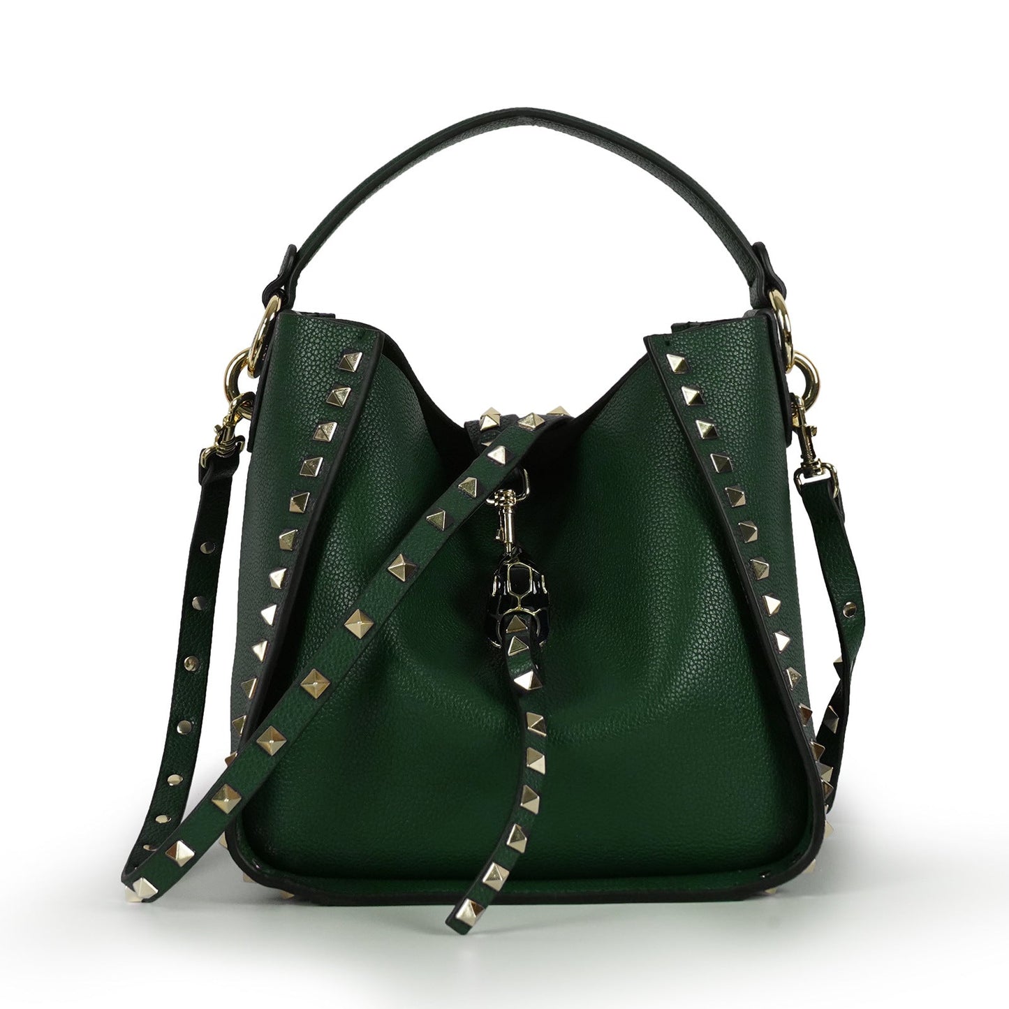 Classic Tote Handbag with Eye-catching Rivet Accents woyaza