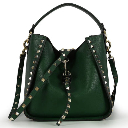 Timeless Bucket Bag featuring Distinctive Rivets woyaza