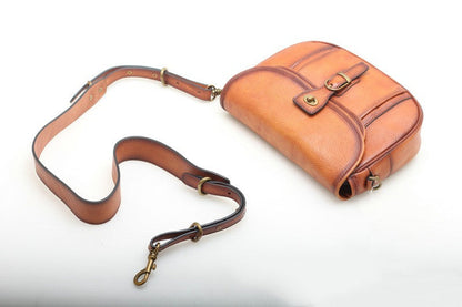 Retro Style Leather Crossbody Bag woyaza