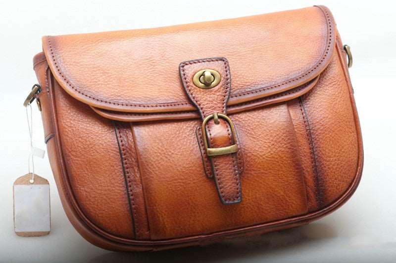 Women's Classic Leather Satchel woyaza