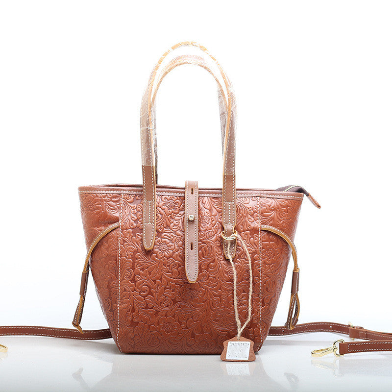 Stylish Embossed Leather Handbag for Women woyaza