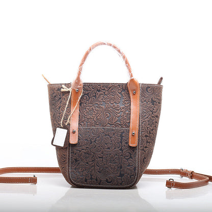 Vintage Inspired Leather Shoulder Bag for Ladies woyaza