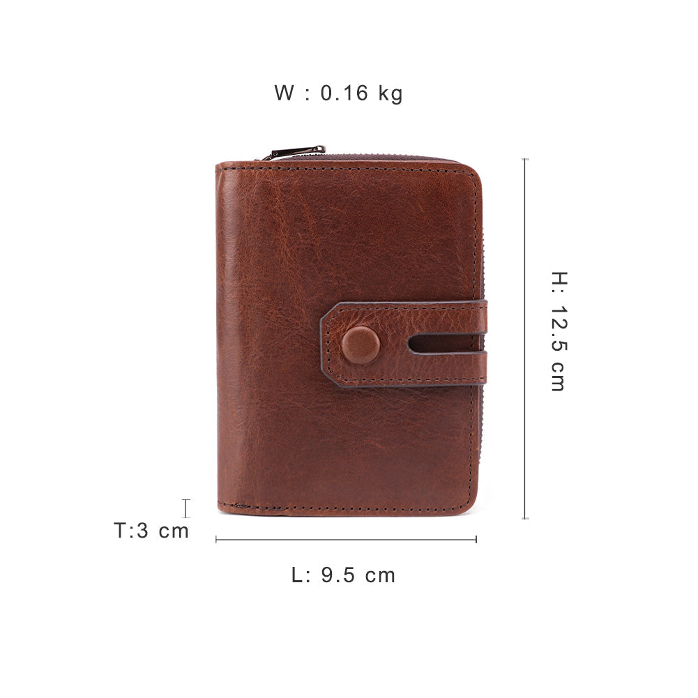 Sleek RFID Protected Men's Leather Short Wallet Woyaza