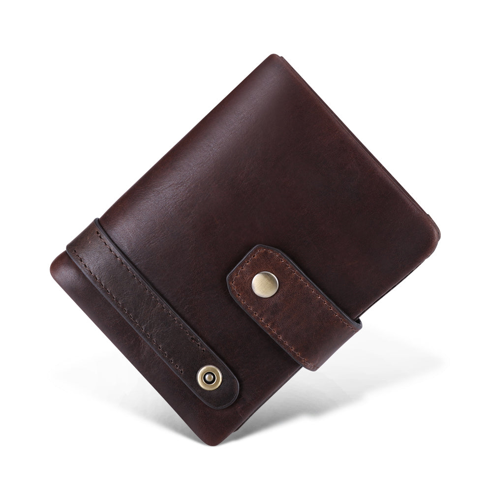 Compact Design RFID Blocking Men's Leather Wallet Woyaza