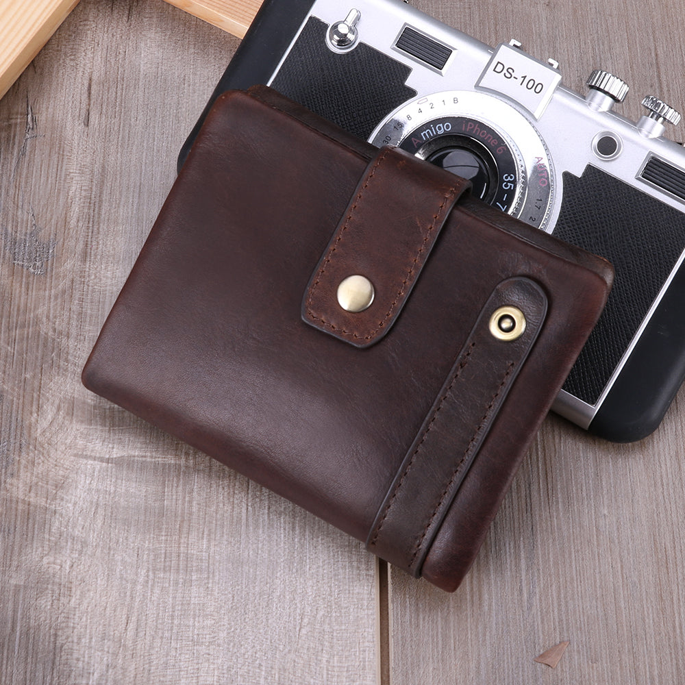 Short Style RFID Blocking Men's Leather Wallet Woyaza