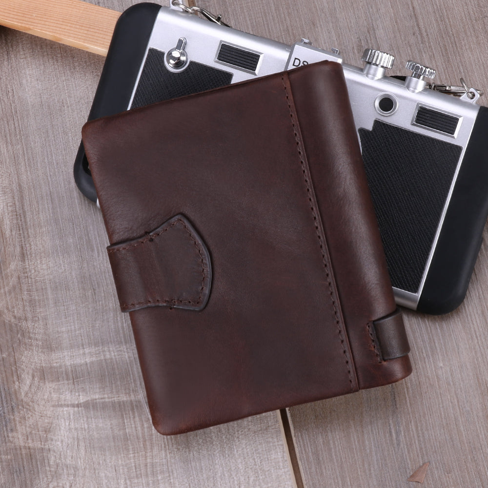 Foldable RFID Protected Men's Leather Wallet Woyaza