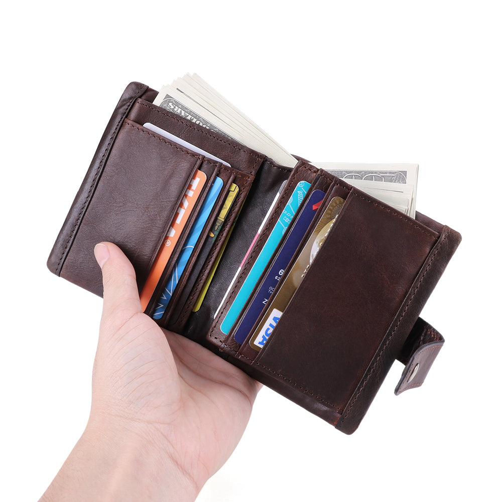 Sleek RFID Safe Men's Leather Wallet Woyaza