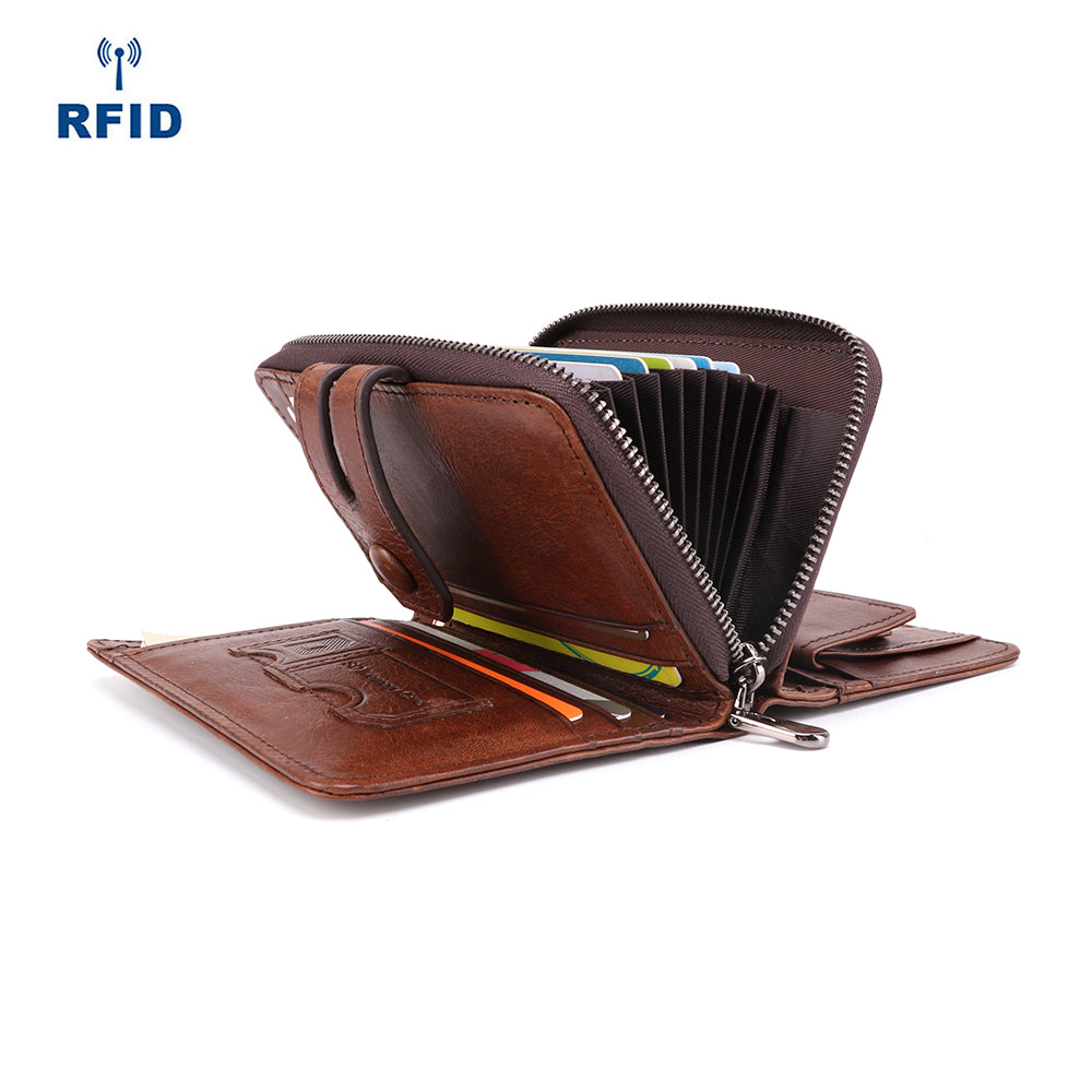 Functional Double Fold Men's RFID Blocking Wallet Woyaza