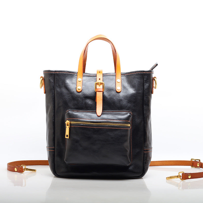 Classic Retro-chic Leather Ladies' Work Tote woyaza