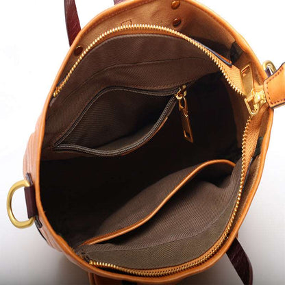 Exquisite Retro Leather Work Tote Shoulder Bag woyaza