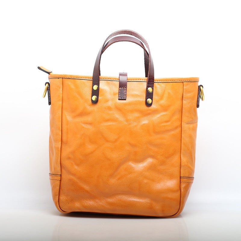 Sophisticated Retro Leather Women's Tote Handbag woyaza