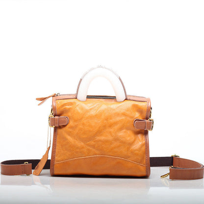 Versatile Leather Work Messenger Bag for Women woyaza