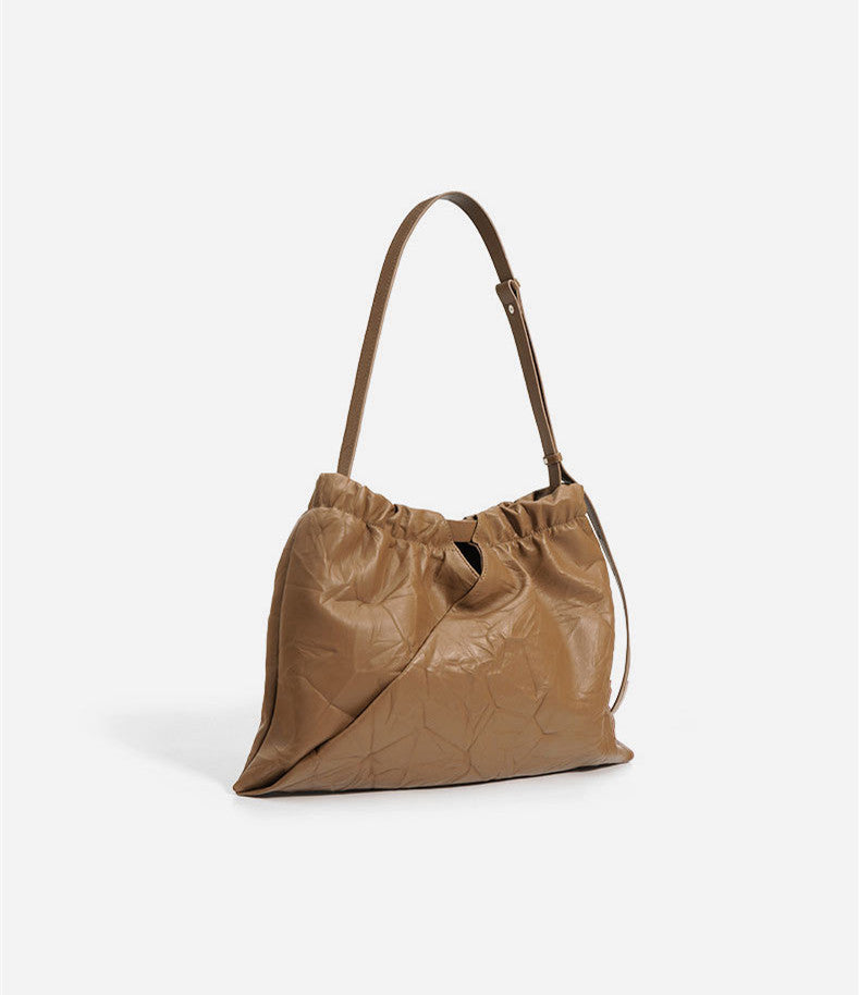 Fashionable Soft Leather Women's Draped Crossbody Bag woyaza