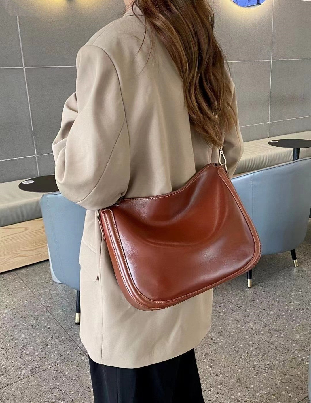 Trendy Leather Satchel Bag Women woyaza