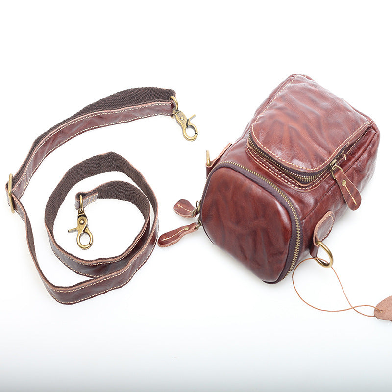Elegant Leather Messenger Bag Women's Retro Style woyaza