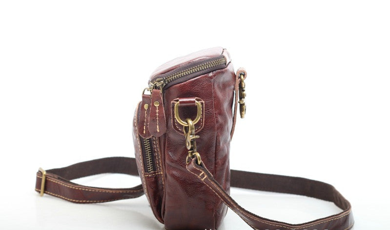 Fashionable Leather Sling Bag Ladies' Retro Accessory woyaza