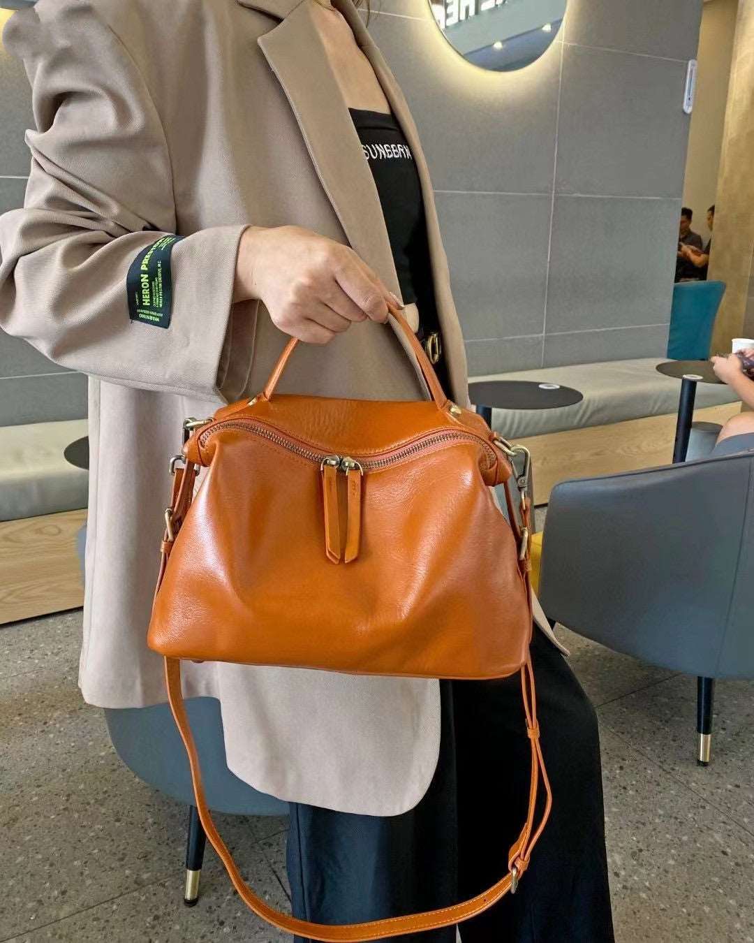 Trendy Genuine Leather Shoulder Bag for Ladies woyaza