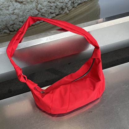 Zip closure shoulder bag for travel essentials