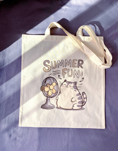 Eco-friendly gift idea for cat lovers: a soft and durable hand-printed cotton bag.