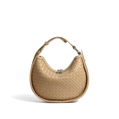 Exclusive Soft Leather Handbag with Elegant Braiding for Ladies