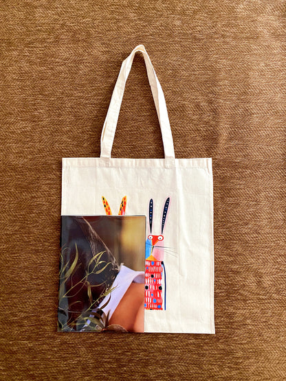 Heartwarming bunny themed tote selected as a special gift for everyday use
