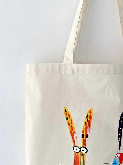 reusable cotton tote bag for market visits and weekend trips