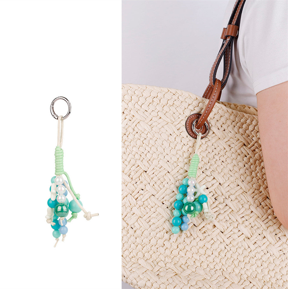 Small natural bead bag accessory for everyday personal style