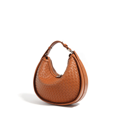 Stylish Soft Leather Handbag with Intricate Braided Detailing