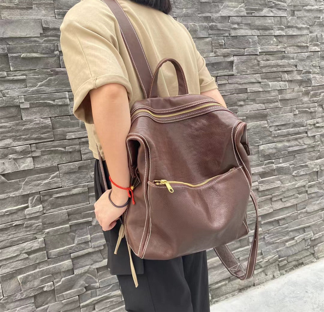 High-Quality Leather Laptop Backpack for Women